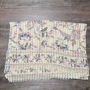 Lucky Brand Floral Beige and Pink Scarf